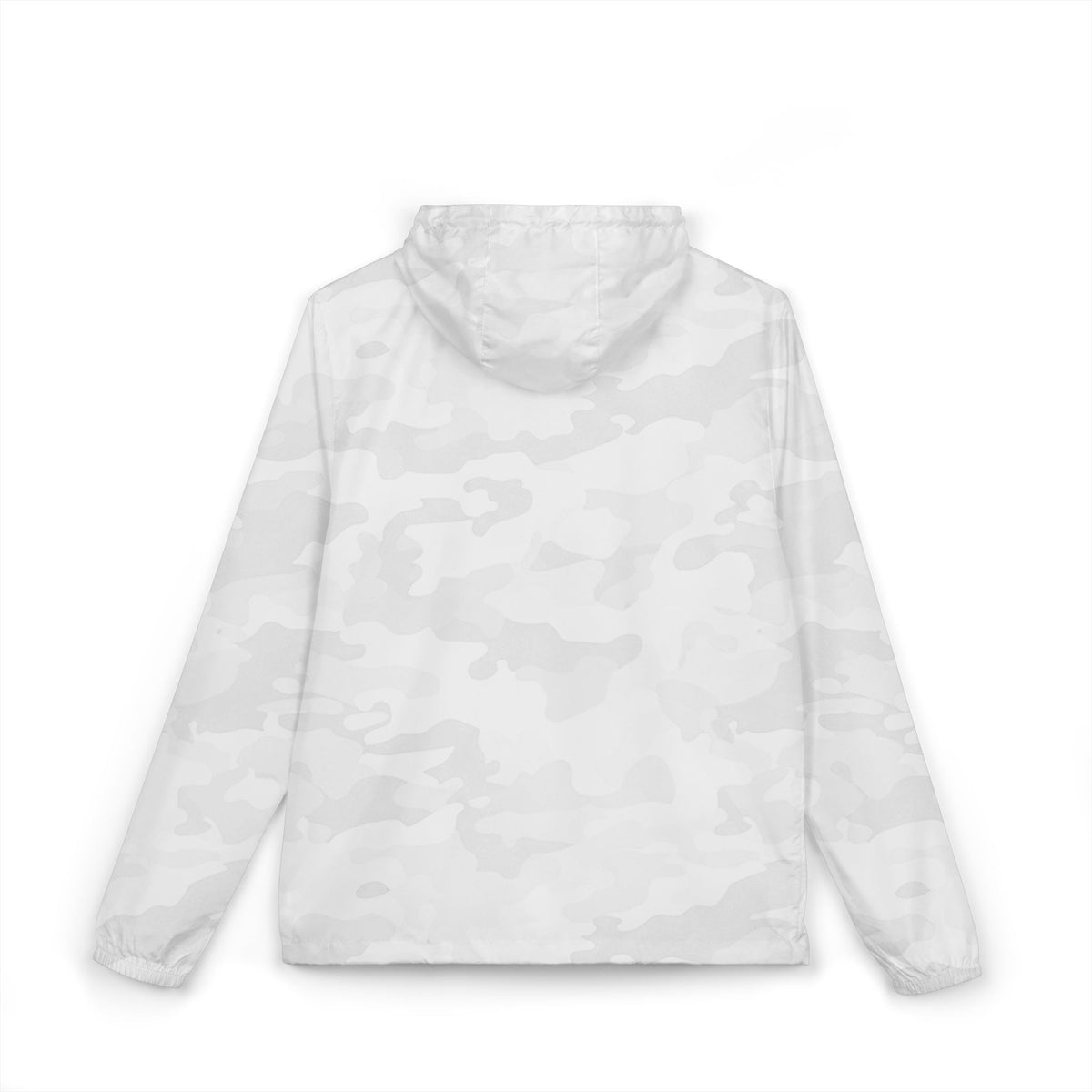 Fresh White Camo Windbreaker Jacket — Lightweight Full‑Zip Hooded Outerwear